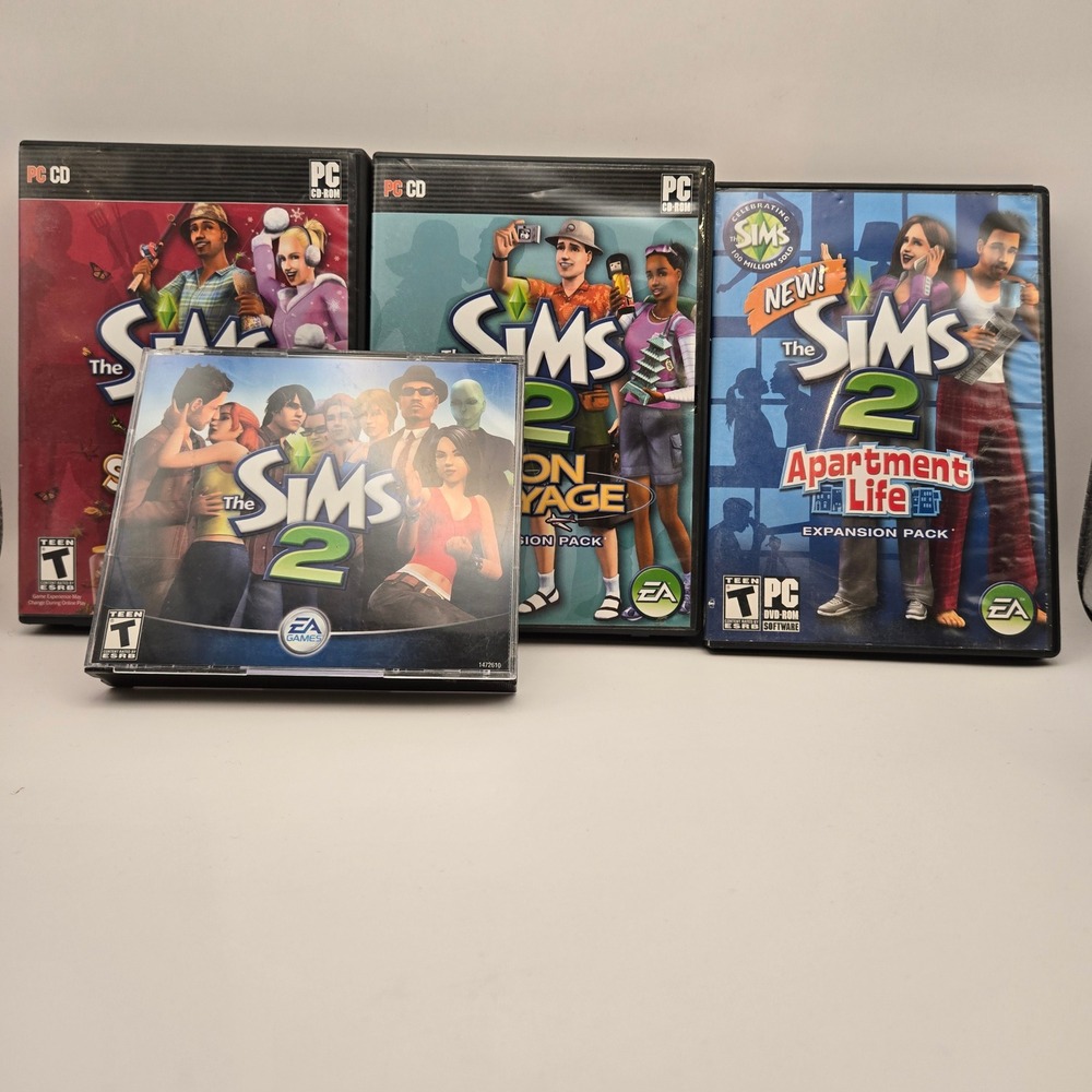 EA Games The Sims 2 PC Game Lot Base + 3 Expansion‎ Packs Apartment Life Seasons